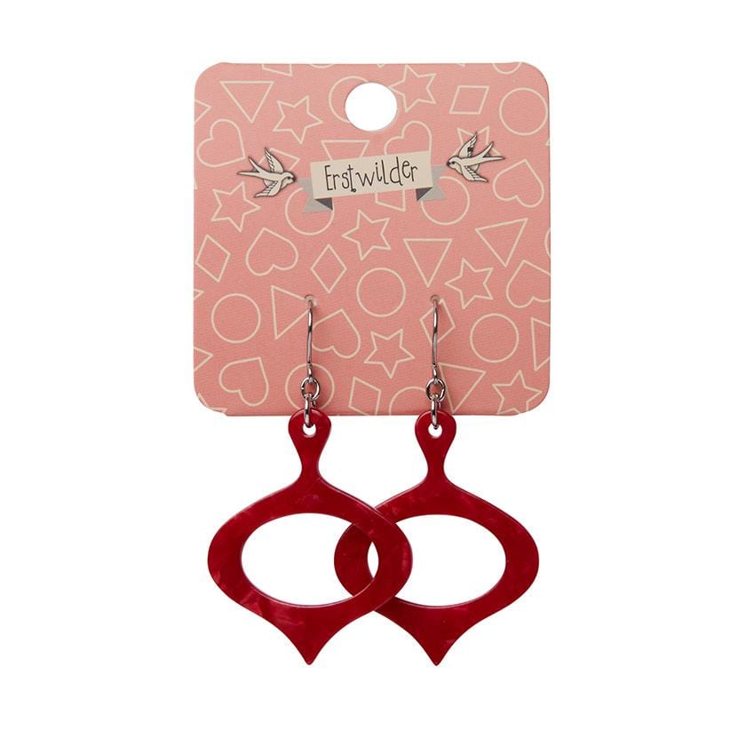 Erstwilder Essentials Bauble Ripple Resin Drop Earrings - Red EE1029-RI1000