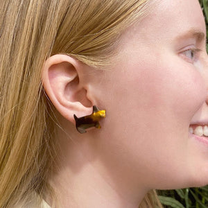 Erstwilder Essentials Terrier Tort Resin Stud Earrings - Brown Tort AG1EE02