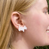 Terrier Textured Resin Stud Earrings - White