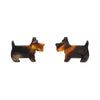 Terrier Tort Resin Stud Earrings - Brown Tort
