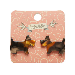 Erstwilder Essentials Terrier Tort Resin Stud Earrings - Brown Tort AG1EE02