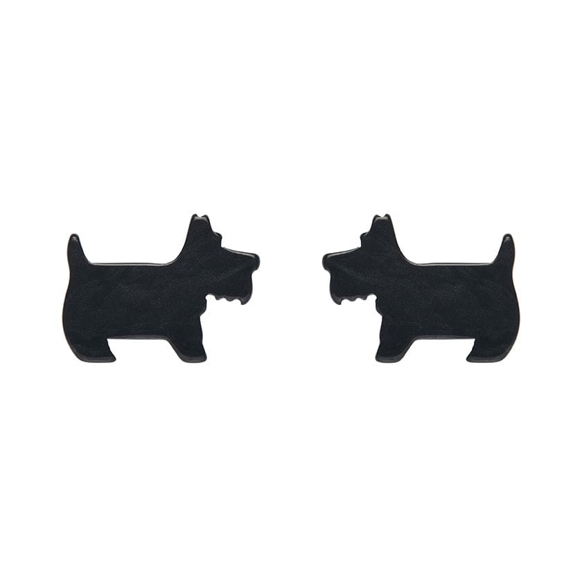 Erstwilder Essentials Terrier Ripple Resin Stud Earrings - Black AG1EE03