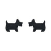 Terrier Ripple Resin Stud Earrings - Black
