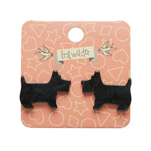 Erstwilder Essentials Terrier Ripple Resin Stud Earrings - Black AG1EE03