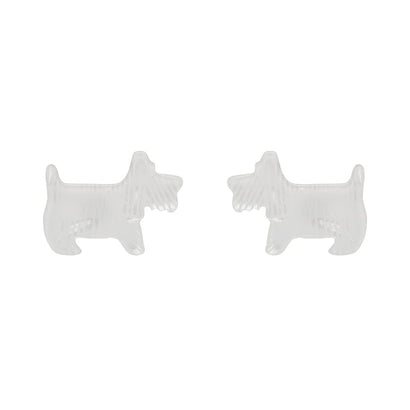 Erstwilder Essentials Terrier Textured Resin Stud Earrings - White AG1EE01