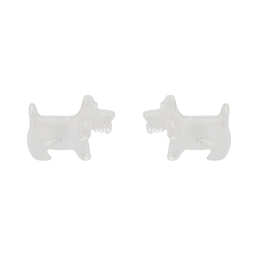 Erstwilder Essentials Terrier Textured Resin Stud Earrings - White AG1EE01