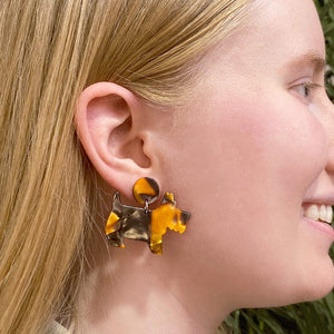 Erstwilder Essentials Terrier Tort Resin Drop Earrings - Brown Tort AG1EE05