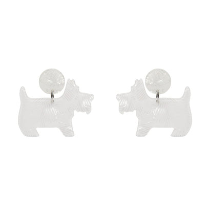 Erstwilder Essentials Terrier Textured Resin Drop Earrings - White AG1EE04