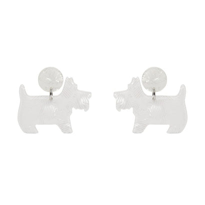 Erstwilder Essentials Terrier Textured Resin Drop Earrings - White AG1EE04