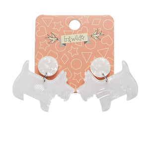 Erstwilder Essentials Terrier Textured Resin Drop Earrings - White AG1EE04