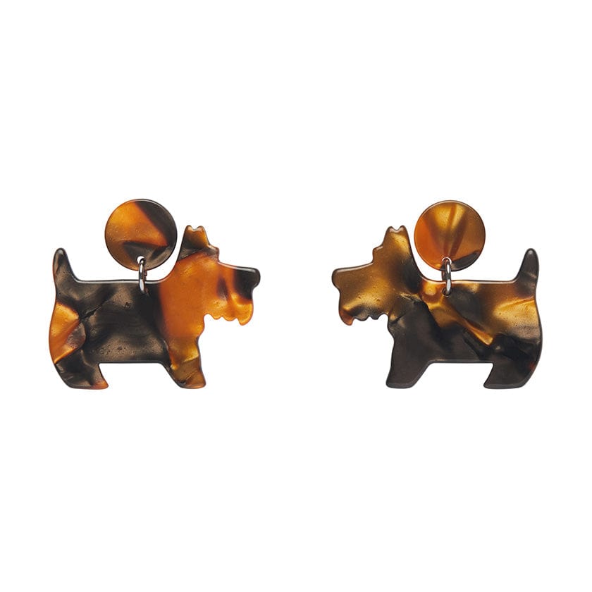 Erstwilder Essentials Terrier Tort Resin Drop Earrings - Brown Tort AG1EE05