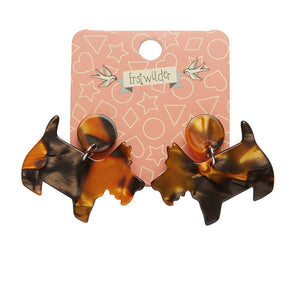 Erstwilder Essentials Terrier Tort Resin Drop Earrings - Brown Tort AG1EE05