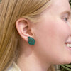Apple Ripple Resin Stud Earrings - Green