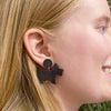 Terrier Ripple Resin Drop Earrings - Black