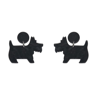 Erstwilder Essentials Terrier Ripple Resin Drop Earrings - Black AG1EE06