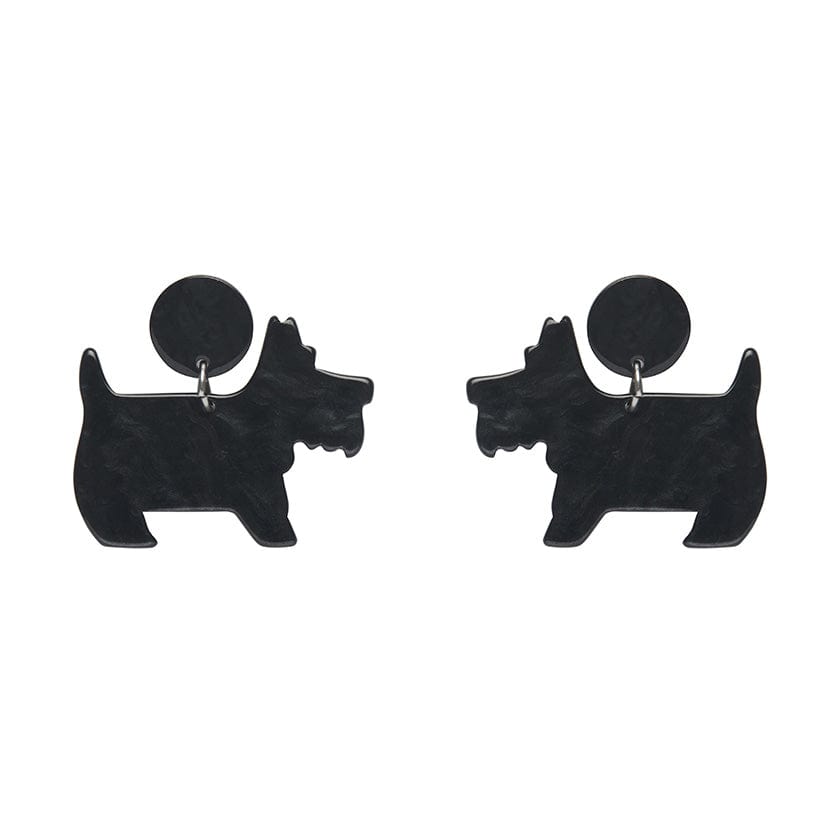 Erstwilder Essentials Terrier Ripple Resin Drop Earrings - Black AG1EE06