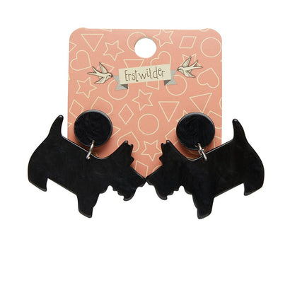 Erstwilder Essentials Terrier Ripple Resin Drop Earrings - Black AG1EE06