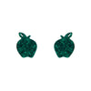 Apple Ripple Resin Stud Earrings - Green