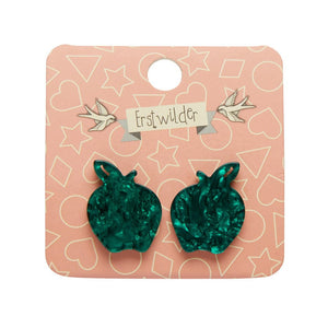 Erstwilder Essentials Apple Ripple Resin Stud Earrings - Green AG1EE07