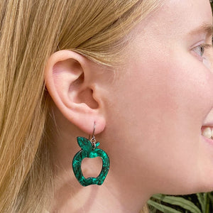 Erstwilder Essentials Eaten Apple Ripple Resin Drop Earrings - Green AG1EE09