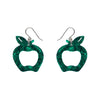 Eaten Apple Ripple Resin Drop Earrings - Green