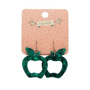 Erstwilder Essentials Eaten Apple Ripple Resin Drop Earrings - Green AG1EE09