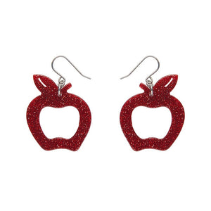 Erstwilder Essentials Eaten Apple Glitter Resin Drop Earrings - Red AG1EE10