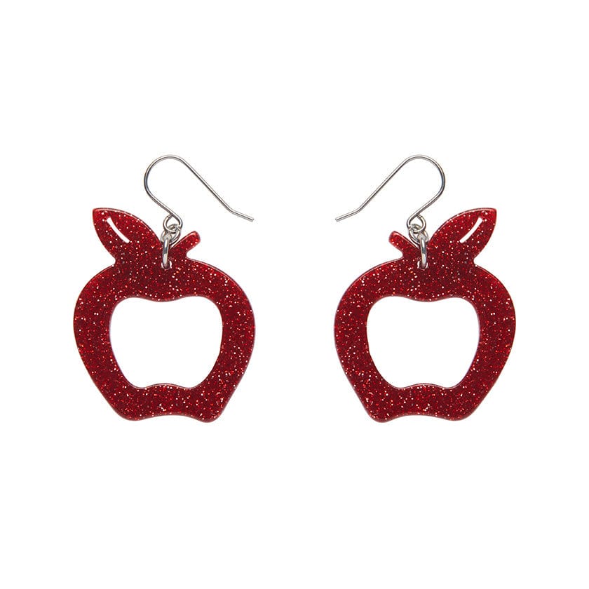 Erstwilder Essentials Eaten Apple Glitter Resin Drop Earrings - Red AG1EE10