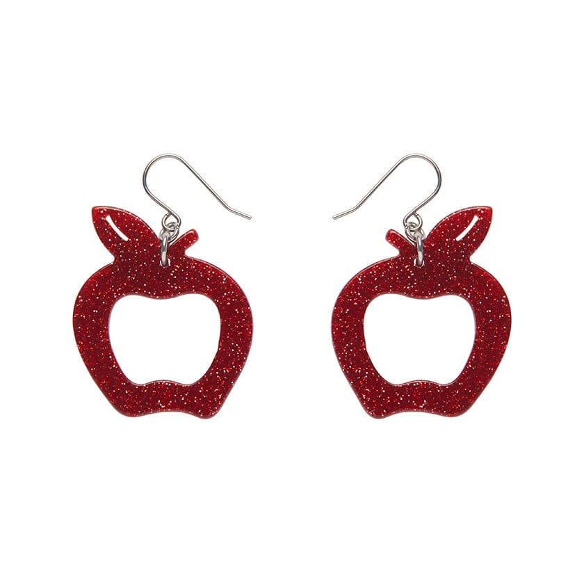 Erstwilder Essentials Eaten Apple Glitter Resin Drop Earrings - Red AG1EE10