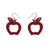 Eaten Apple Glitter Resin Drop Earrings - Red