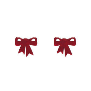 Erstwilder Essentials Bow Ripple Resin Stud Earrings - Red AG1EE11