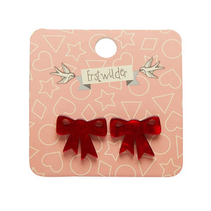 Erstwilder Essentials Bow Ripple Resin Stud Earrings - Red AG1EE11