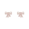 Bow Ripple Resin Stud Earrings - Pink