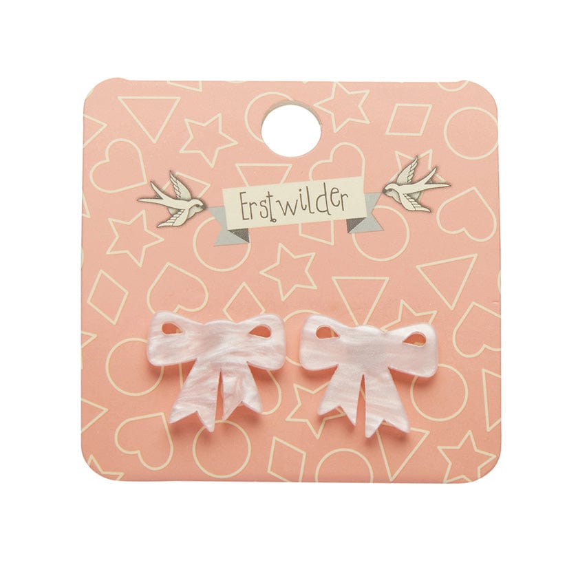 Erstwilder Essentials Bow Ripple Resin Stud Earrings - Pink AG1EE12
