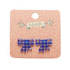Erstwilder Essentials Bow Gingham Resin Stud Earrings - Blue AG1EE13