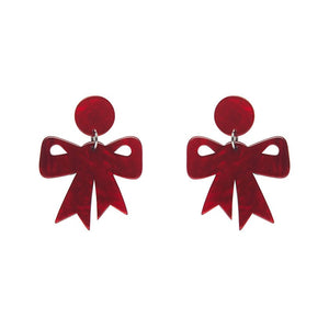 Erstwilder Essentials Bow Ripple Resin Drop Earrings - Red AG1EE14