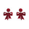 Bow Ripple Resin Drop Earrings - Red