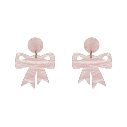 Erstwilder Essentials Bow Ripple Resin Drop Earrings - Pink AG1EE15