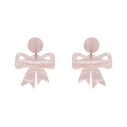 Erstwilder Essentials Bow Ripple Resin Drop Earrings - Pink AG1EE15