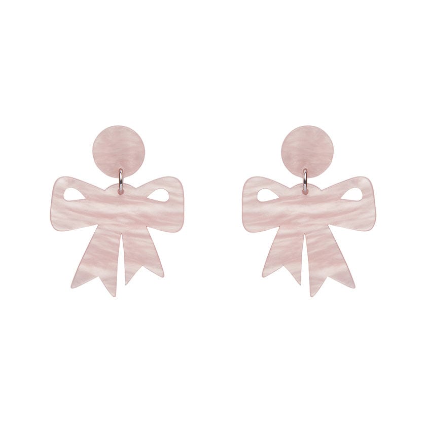 Erstwilder Essentials Bow Ripple Resin Drop Earrings - Pink AG1EE15