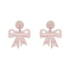 Bow Ripple Resin Drop Earrings - Pink
