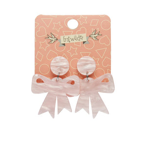 Erstwilder Essentials Bow Ripple Resin Drop Earrings - Pink AG1EE15