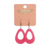 Teardrop Bubble Resin Drop Earrings - Pink