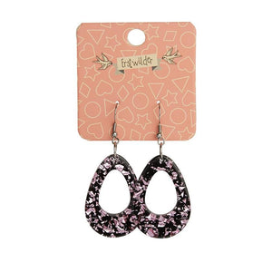 Erstwilder Essentials Teardrop Chunky Glitter Resin Drop Earrings - Pink EE1001-CG2000