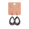Teardrop Chunky Glitter Resin Drop Earrings - Pink