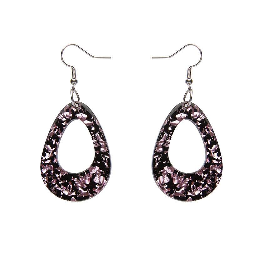 Erstwilder Essentials Teardrop Chunky Glitter Resin Drop Earrings - Pink EE1001-CG2000