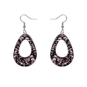 Erstwilder Essentials Teardrop Chunky Glitter Resin Drop Earrings - Pink EE1001-CG2000