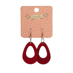 Erstwilder Essentials Teardrop Ripple Resin Drop Earrings - Red EE1001-RI1000