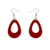 Erstwilder Essentials Teardrop Ripple Resin Drop Earrings - Red EE1001-RI1000