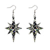 Starburst Chunky Glitter Resin Drop Earrings - Holographic Silver